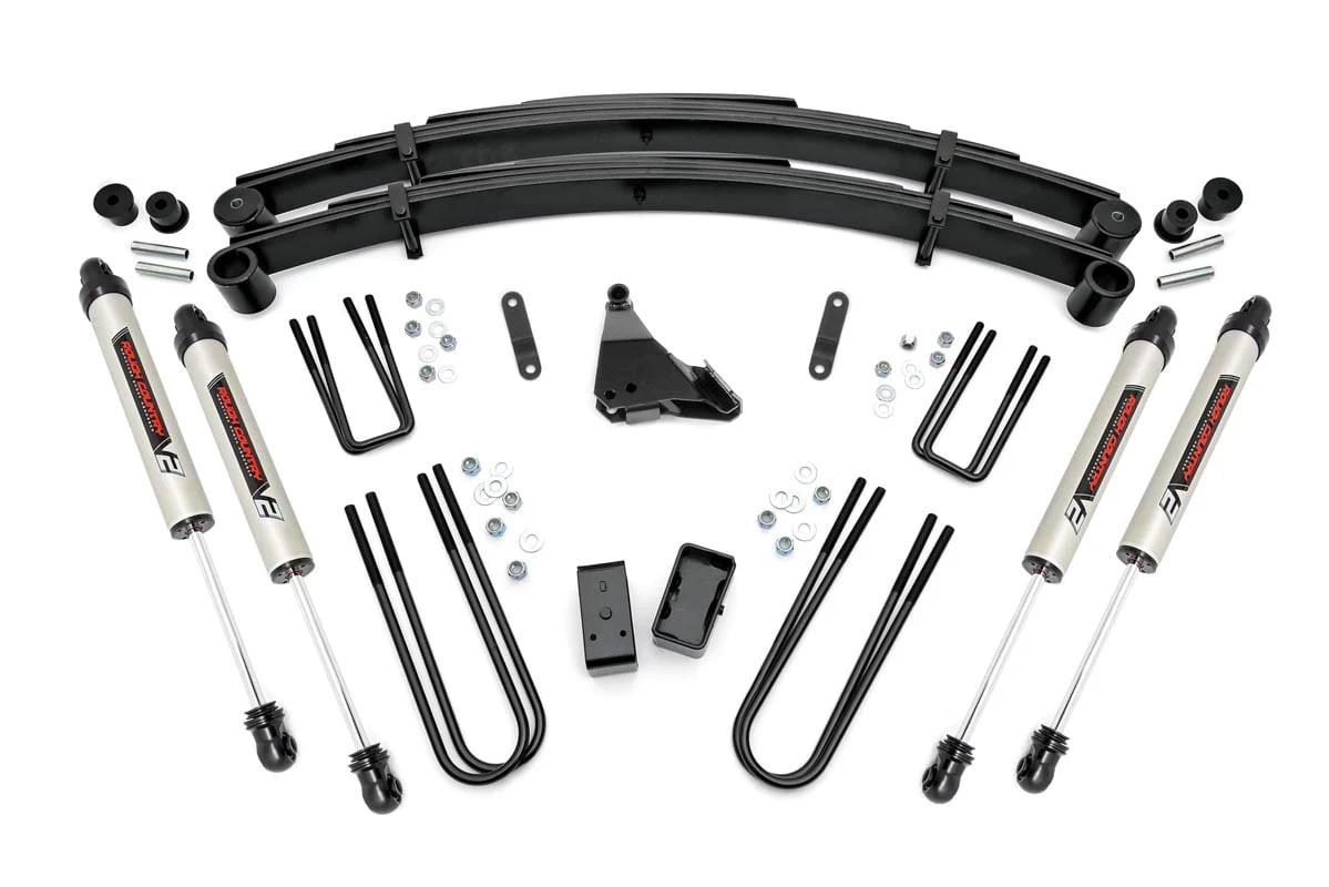 Rough Country 4 Inch Lift Kit Rear Blocks V2 Fits Ford F-350 4WD 1999-2004