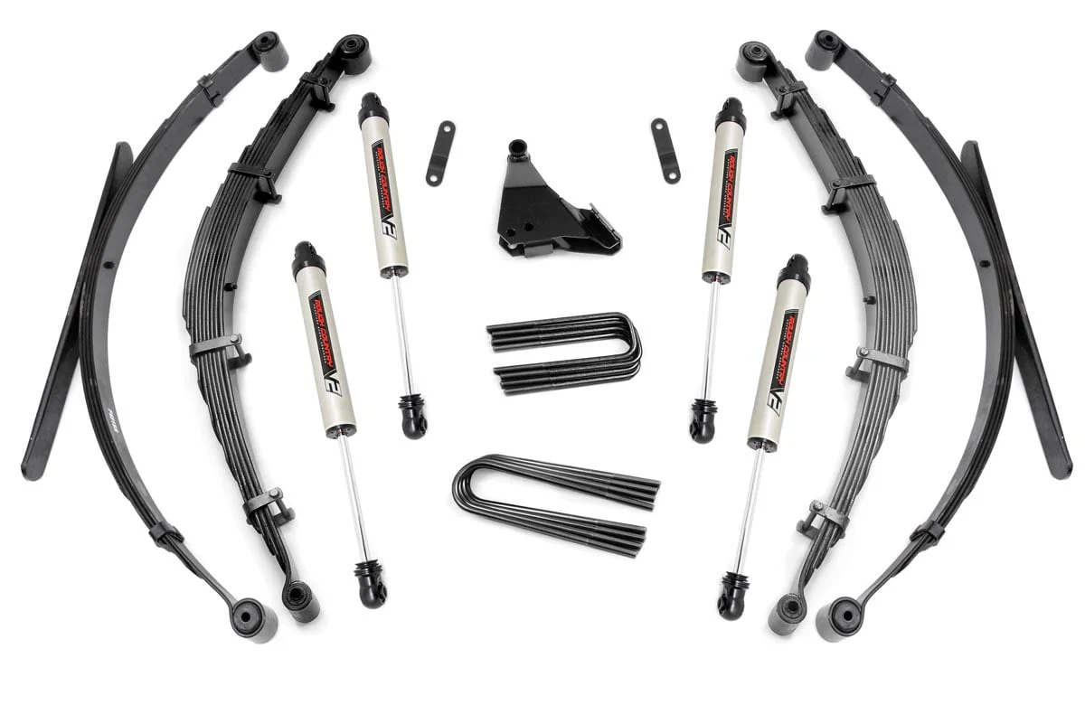Rough Country 4 Inch Lift Kit Rear Springs V2 Fits Ford F-350 4WD 1999-2004