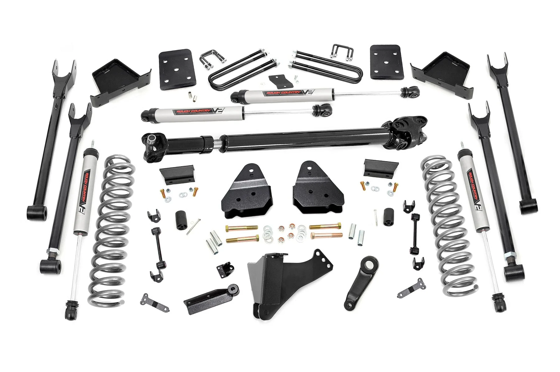 Rough Country 6 Inch Lift Kit 4-Link No OVLD D/S V2 Fits Ford F-350 4WD 2017-2022