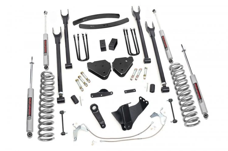Rough Country 6 Inch Lift Kit Gas 4 Link Fits Ford F-350 4WD 2008-2010