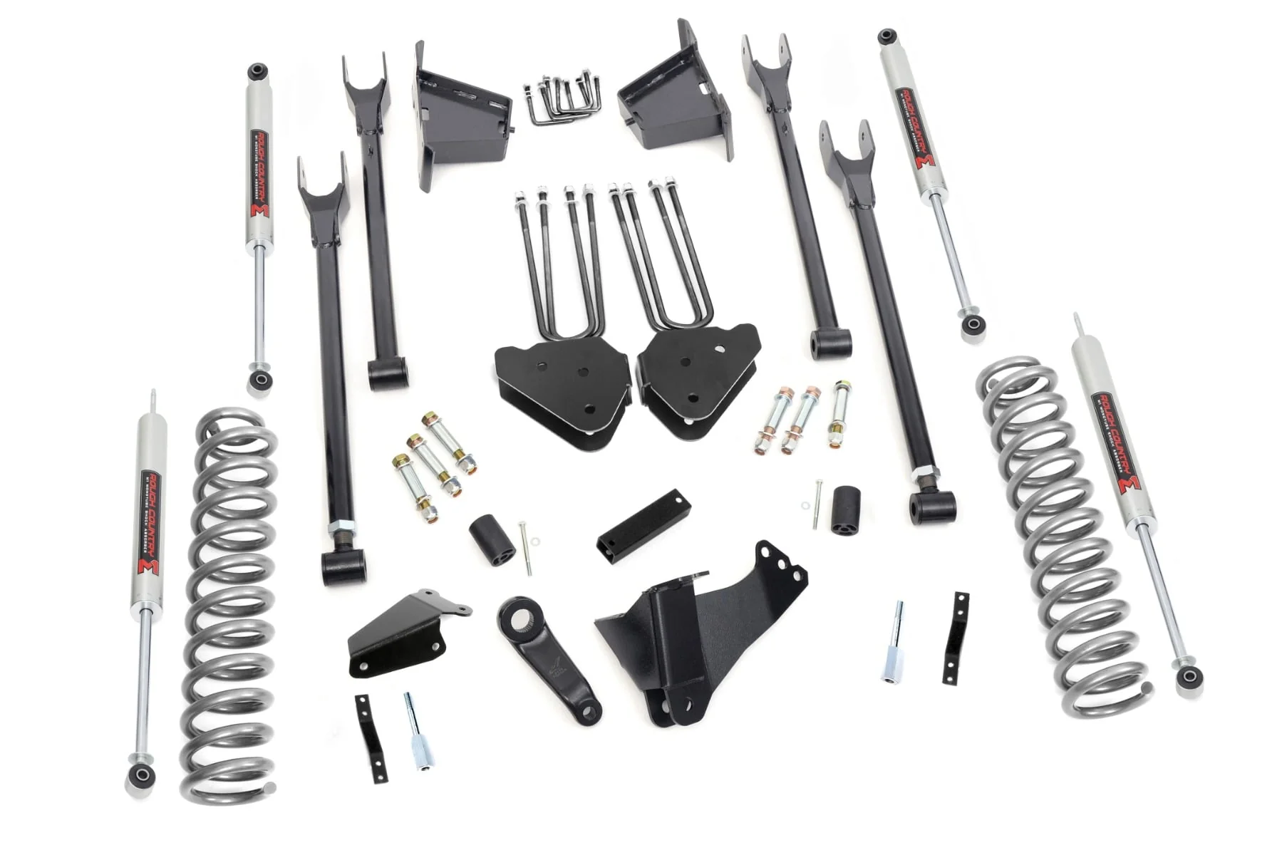 Rough Country 8 Inch Lift Kit 4 Link RR Blocks M1 Fits Ford F-350 4WD 2005-2007