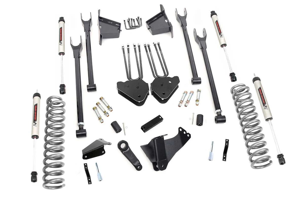 Rough Country 8 Inch Lift Kit 4 Link RR Blocks V2 Fits Ford F-350 4WD 2005-2007