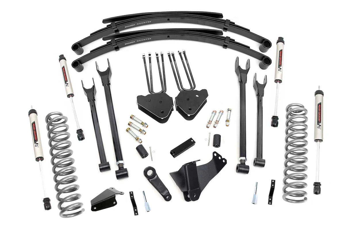 Rough Country 8 Inch Lift Kit 4 Link RR Springs V2 Fits Ford F-350 4WD 2005-2007