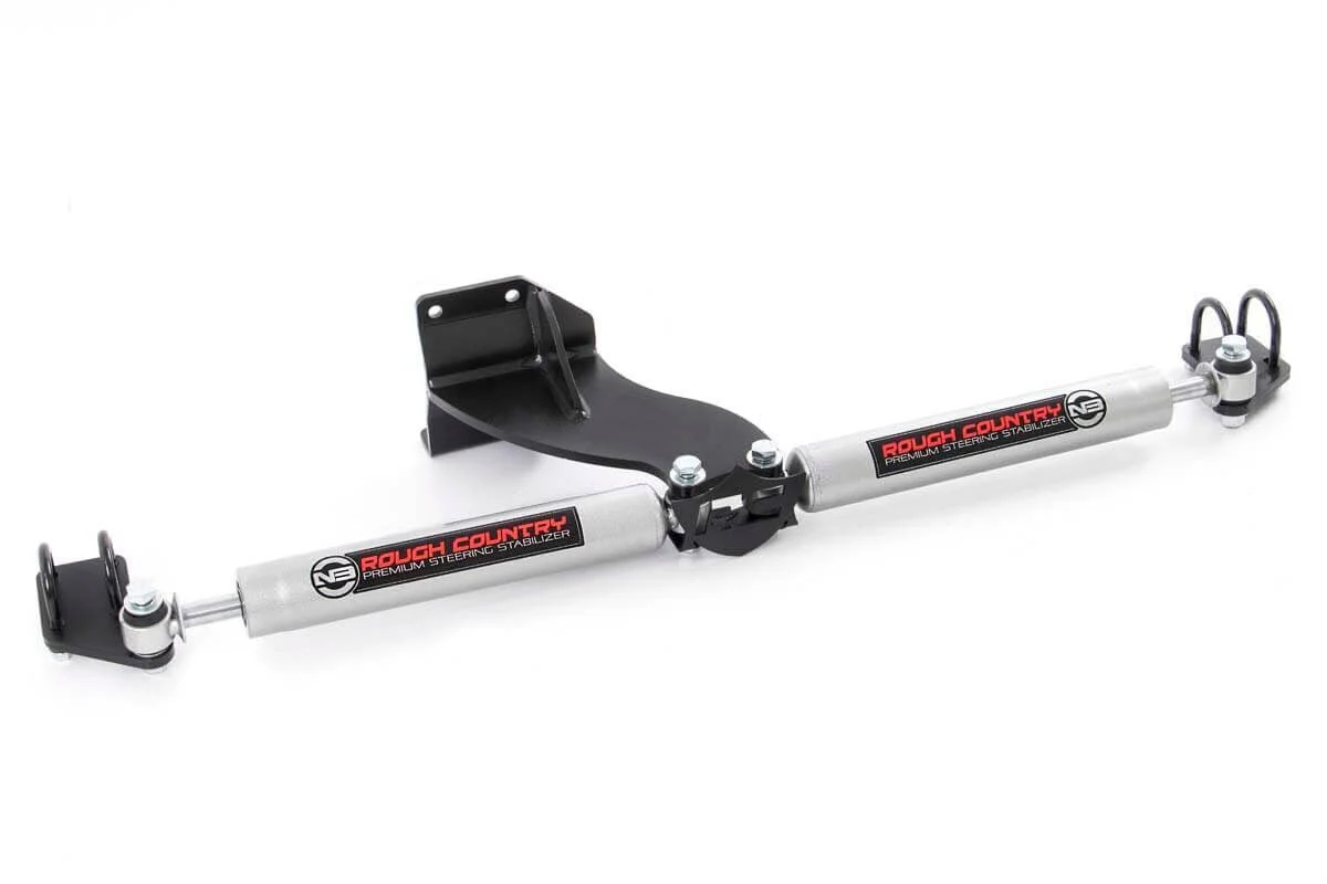Rough Country N3 Steering Stabilizer Dual 2.5-8 Inch Lift Fits Dodge Ram 3500 4WD 2013-2025