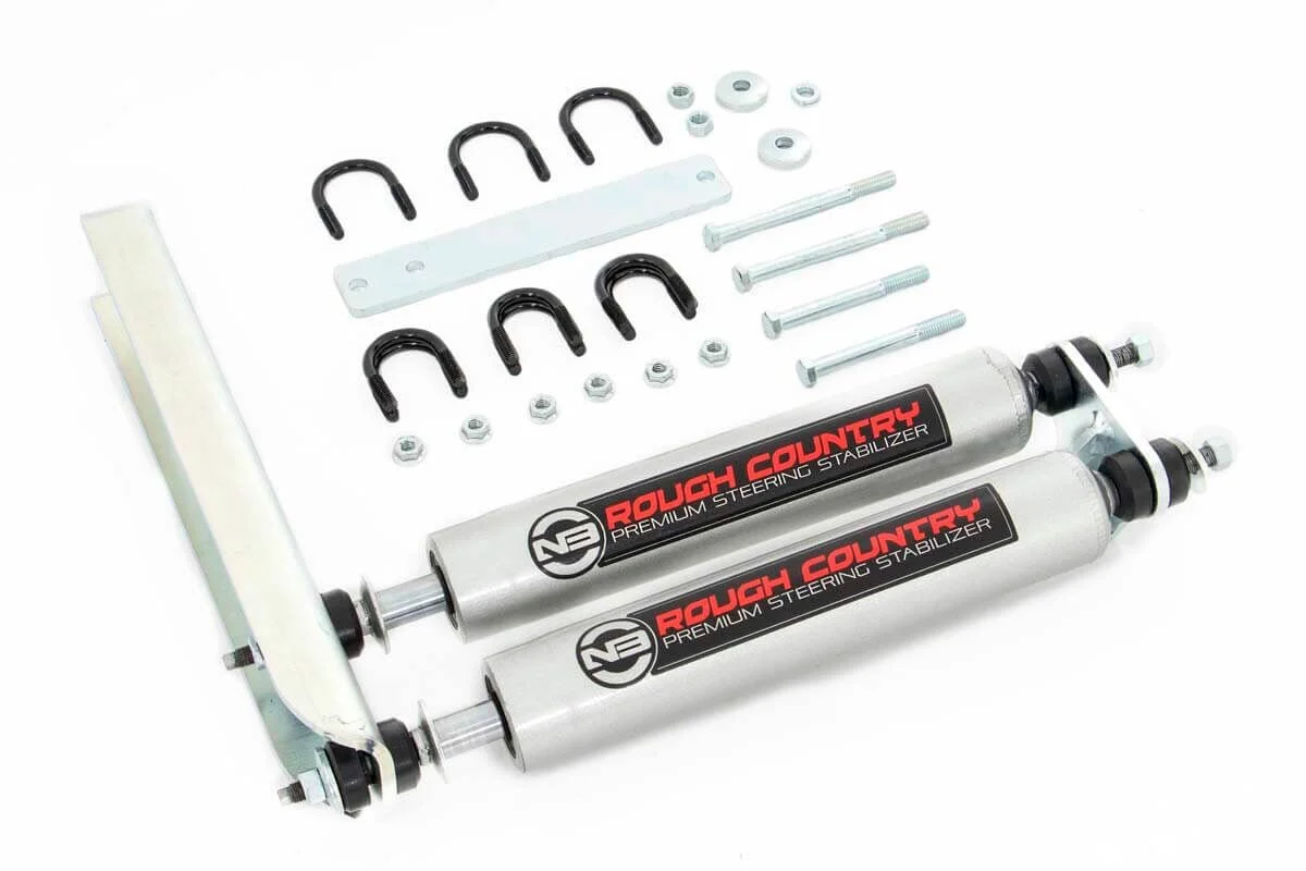 Rough Country N3 Steering Stabilizer Dual Fits Ford F-350 2WD 1980-1996 / Ford F-350 4WD 1980-1985